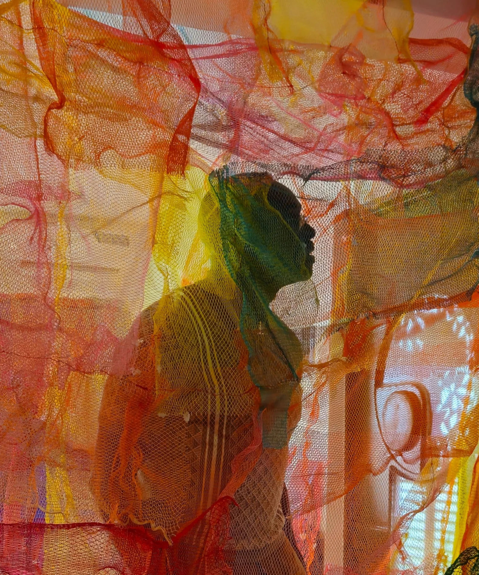 A Visitor in If Hives Could Dance in Colours exhibition