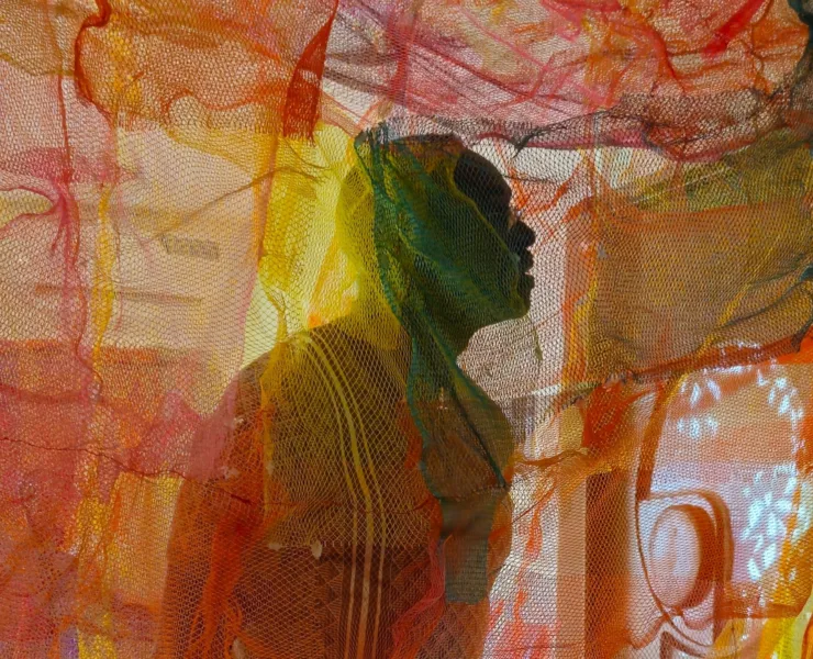 A Visitor in If Hives Could Dance in Colours exhibition