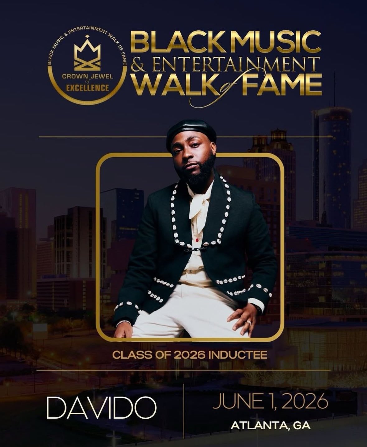 Davido to Be Inducted into 2026 Black Music & Entertainment Walk of Fame